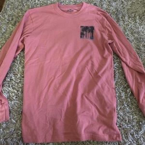 Hollister pink long sleeve graphic shirt